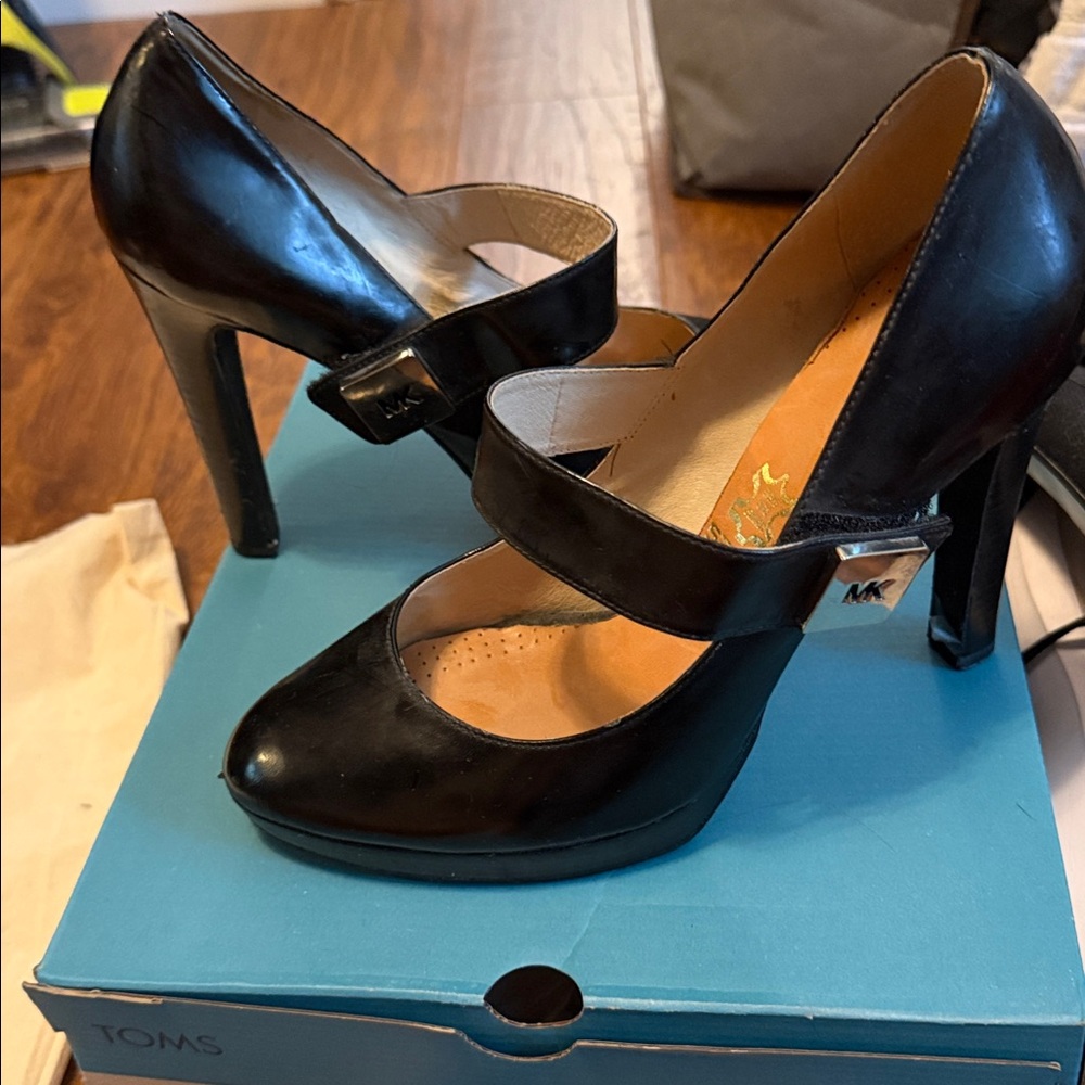 Michael Kors Mary Jane Black Strap Heels